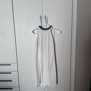 MLV White Dress with Black Beaded Detail